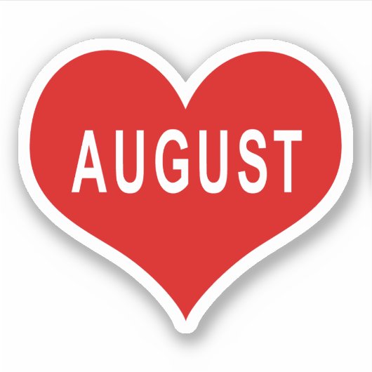AUGUST Red Love Heart Vinyl Sticker (Voorkant)