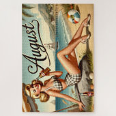 August Retro Beachside Pin-Up Girl Vibes Legpuzzel (Verticaal)