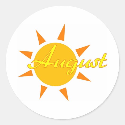 August Ronde Sticker (Voorkant)