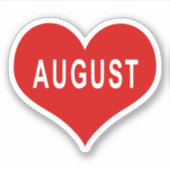 AUGUST Rood Hart Vinyl Sticker (Voorkant)