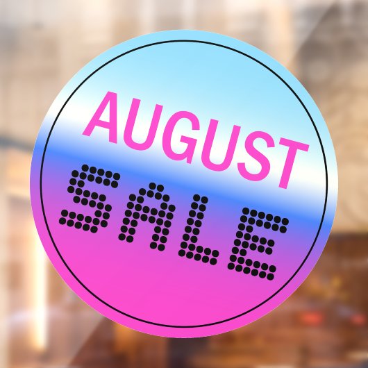 August Sale Window Cling Holographic Gradient Raamsticker (Vel 2)