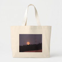 August Supermaan boven Paradise Ridge Grote Tote T