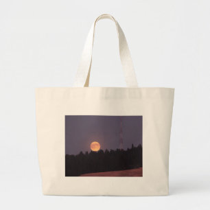 August Supermaan boven Paradise Ridge Grote Tote T Bag