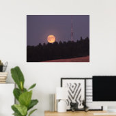 August Supermoon over Paradise Ridge Poster (Thuiskantoor)