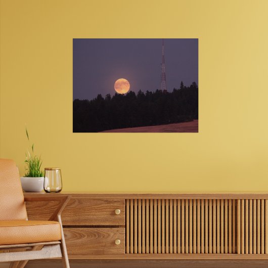 August Supermoon over Paradise Ridge Poster (Woonkamer 2)