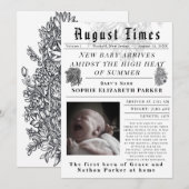 August Times Newborn Birth Aankondiging (Voorkant / Achterkant)
