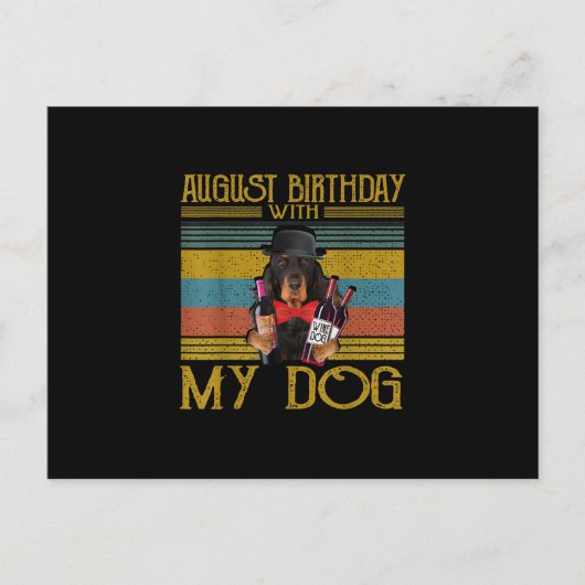 August Verjaardag Met Mijn Gordon Setter Hond 2020 Briefkaart (Voorkant)