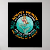 August Woman Soul van Mermaid Leo Zodiac Birthday Poster (Voorkant)