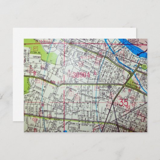 AUGUSTA, GA  Kaart Briefkaart (Voorkant / Achterkant)