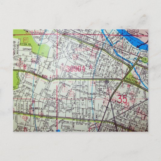 AUGUSTA, GA  Kaart Briefkaart (Voorkant)