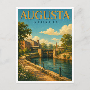 Augusta Georgia Augusta Kanaal GeoSaga Briefkaart