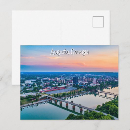 Augusta Georgia Briefkaart Zonsondergang (Voorkant / Achterkant)