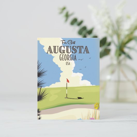 Augusta Georgia Golf Poster Briefkaart (Staand voorkant)