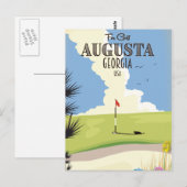 Augusta Georgia Golf Poster Briefkaart (Voorkant / Achterkant)