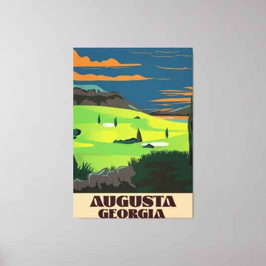 Augusta Georgia Golf poster Canvas Afdruk (Voorkant)