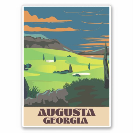 Augusta Georgia Golf poster Sticker (Voorkant)