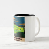 Augusta Georgia Golf poster Tweekleurige Koffiemok (Voorkant rechts)