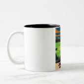 Augusta Georgia Golf poster Tweekleurige Koffiemok (Links)