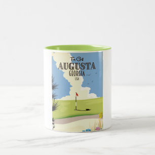 Augusta Georgia Golf Poster Tweekleurige Koffiemok