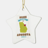 Augusta, Georgia Map - Home is waar het hart ligt Keramisch Ornament (Links)