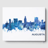Augusta Georgia Skyline Blue Gastenboek (Achterkant)