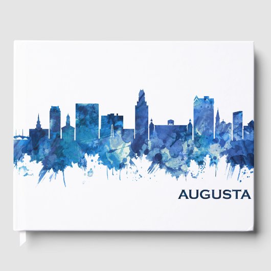 Augusta Georgia Skyline Blue Gastenboek (Voorkant)