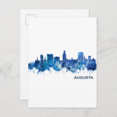 Augusta Georgia Skyline Blue Uitnodiging Briefkaart (Voorkant / Achterkant)