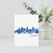 Augusta Georgia Skyline Blue Uitnodiging Briefkaart (Staand voorkant)
