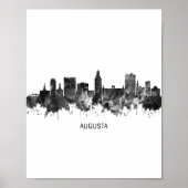 Augusta Georgia Skyline BW Poster (Voorkant)