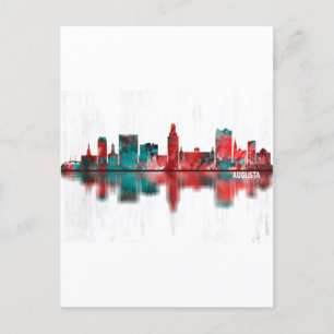 Augusta Georgia Skyline Uitnodiging Briefkaart
