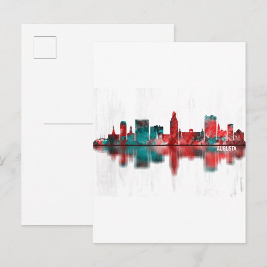 Augusta Georgia Skyline Uitnodiging Briefkaart (Voorkant / Achterkant)