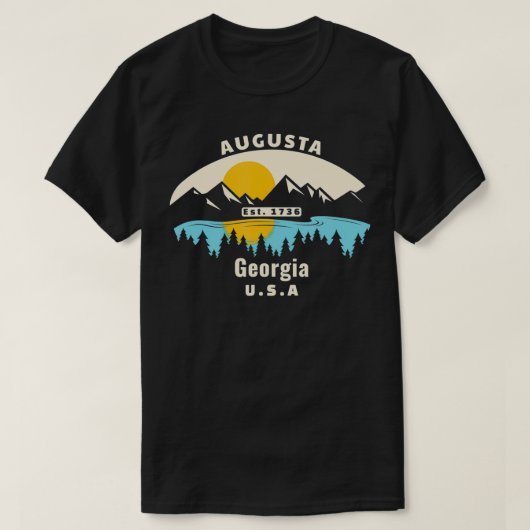 Augusta Georgia Souvenir Mountain Sunset River T-shirt (Design voorkant)