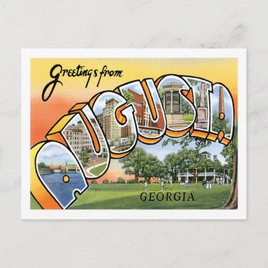 Augusta Georgia Travel US City Briefkaart (Voorkant)