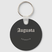Augusta Georgia White Font Sleutelhanger (Voorkant)