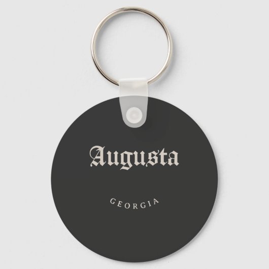 Augusta Georgia White Font Sleutelhanger (Voorkant)