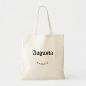 Augusta Georgia Zwart Lettertype Tote Bag (Voorkant)