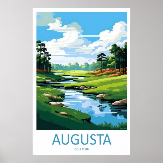 Augusta Golfbaan Reisprint Muurkunst Augusta Poster (Voorkant)