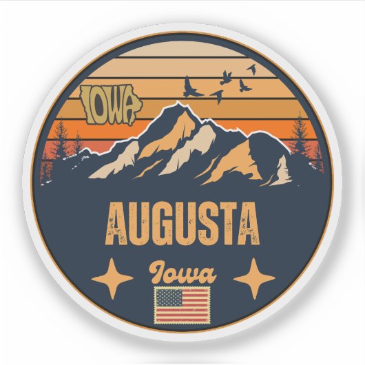 Augusta, Iowa, Verenigde Staten Sticker (Voorkant)