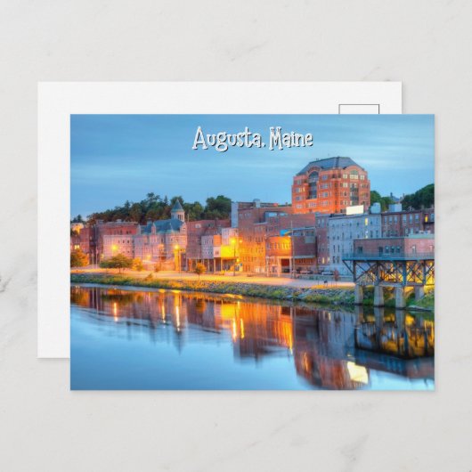 Augusta Maine Briefkaart (Voorkant / Achterkant)