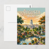 Augusta, Maine Briefkaart (Voorkant / Achterkant)