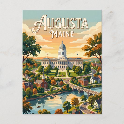 Augusta, Maine Briefkaart (Voorkant)