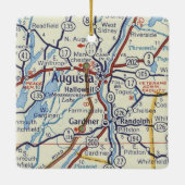 Augusta Maine  Map Keramisch Ornament (Achterkant)