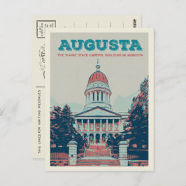 Augusta Maine staatskapitolillustratie Briefkaart