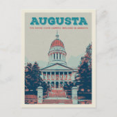 Augusta Maine staatskapitolillustratie Briefkaart (Voorkant)