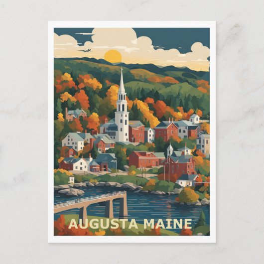 Augusta ME Graphic Art Design Briefkaart (Voorkant)