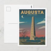 Augusta Monument Beroemde Reisplaats Illustratie Briefkaart (Voorkant / Achterkant)