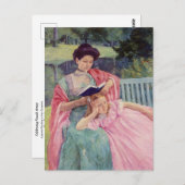 Auguste die haar dochter leest van Mary Cassatt Briefkaart (Voorkant / Achterkant)