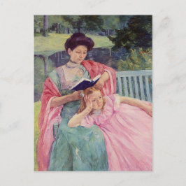 Auguste leest voor aan haar dochter door Mary Cass Briefkaart