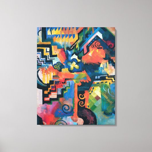 Auguste Macke - Hulde aan Bach Abstracte Moderne K Canvas Afdruk (Voorkant)