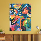 Auguste Macke - Hulde aan Bach Abstracte Moderne K Canvas Afdruk (Insitu (Woonkamer))